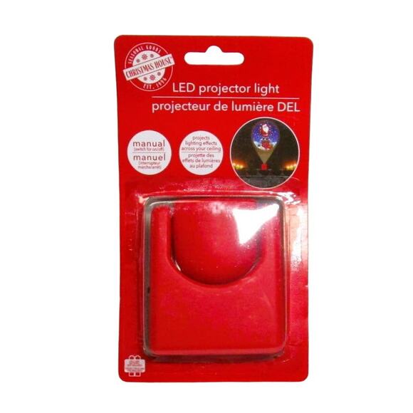 Christmas House LED Projector Light Santa on Rooftop Red Plastic Battery Power - Picture 1 of 1
